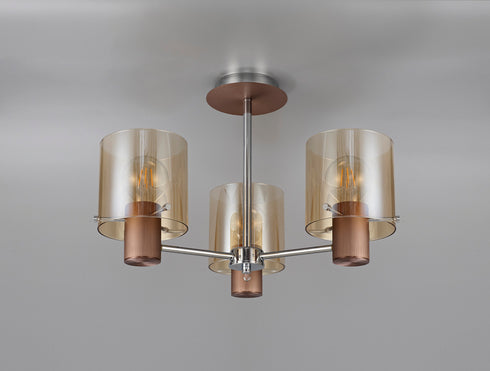 Brooks Semi Flush Light 3 Light